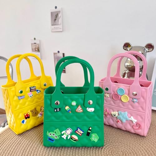 Beach Tote Bag Medium Size Rubber Rubber Tote Bags With Handles Consist OF Accessories Charm Phone Holder3