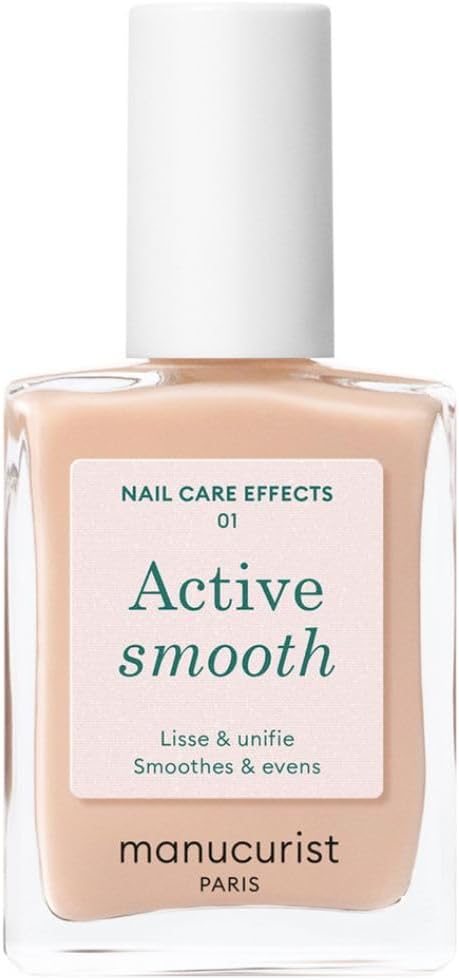 Manucurist Active Smooth 01 Nail Concealer Polish & Care - 2 in 1 Nude Nail Polish : Nail Strengthener and Growth - No Lamp - Nail Concealer - Ridge Filler for Nails - Beige Finish