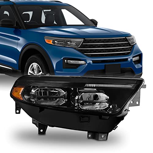 AKKON - Fit 2020 2021 2022 2023 Ford Explorer Base Model [Full LED] w/DRL Headlight Right Passenger Side Replacement