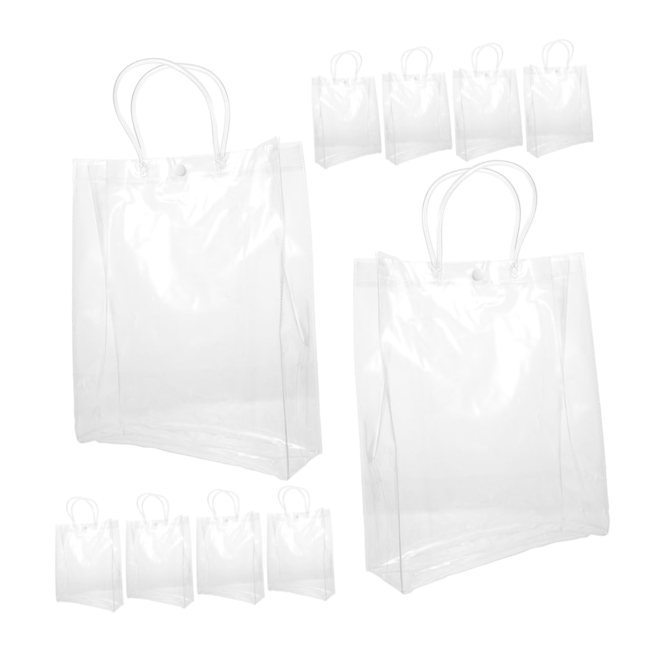 NOLITOY Pvc Handbags Handles 10pcs Bulk Women Small Plastic Bags Handles for Shopping Business Party