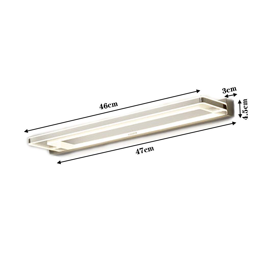 Luz sobre espejo para baño Espejo iluminado clasificado con efecto de iluminación de luz natural para Vanity Bathroom Wall(B)