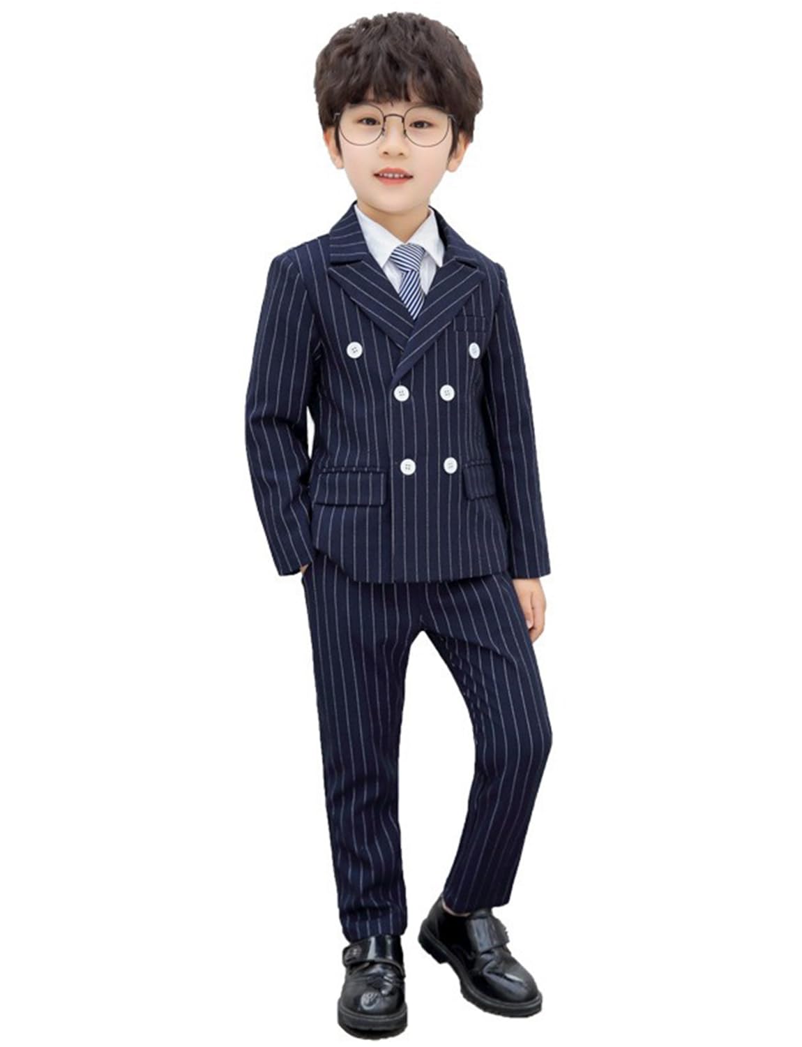 Costume rayé garçon 2 pièces Kromoc pour bal et mariage chic