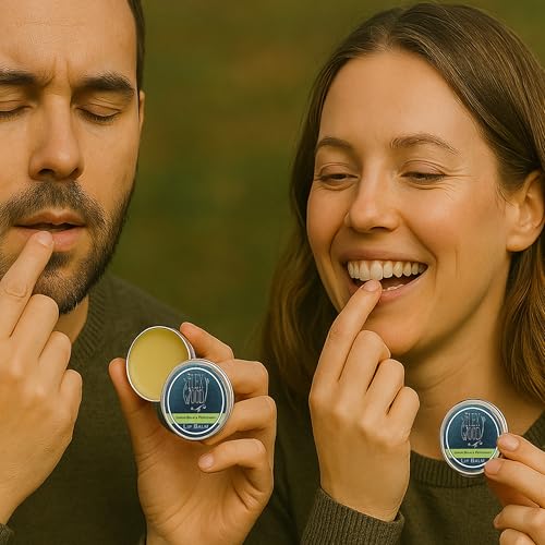 The Ilex Wood - All Natural Lip Balm - Lemon Balm and Peppermint - Cold Sore Treatment for Lips, Palm Oil Free, Cruelty Free, Plastic Free, Moisturising Lip Balm, Handcrafted - 10ml (0.34 fl oz)