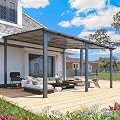 AECOJOY 14' x 12' Gazebo Outdoor Pergola for Patio, Large Wall-Mounted Hard Top 12x14 Lean to Metal Gazebo Shelter Pergolas and Gazebos Clearance with Patio Roof, Heavy Duty Awnings for Patio, Decks