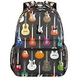 Toprint Music Musical Instruments Guitar Backpack Travel Shoulder Bag Bookbag Daypack for Girls Boys Men Women