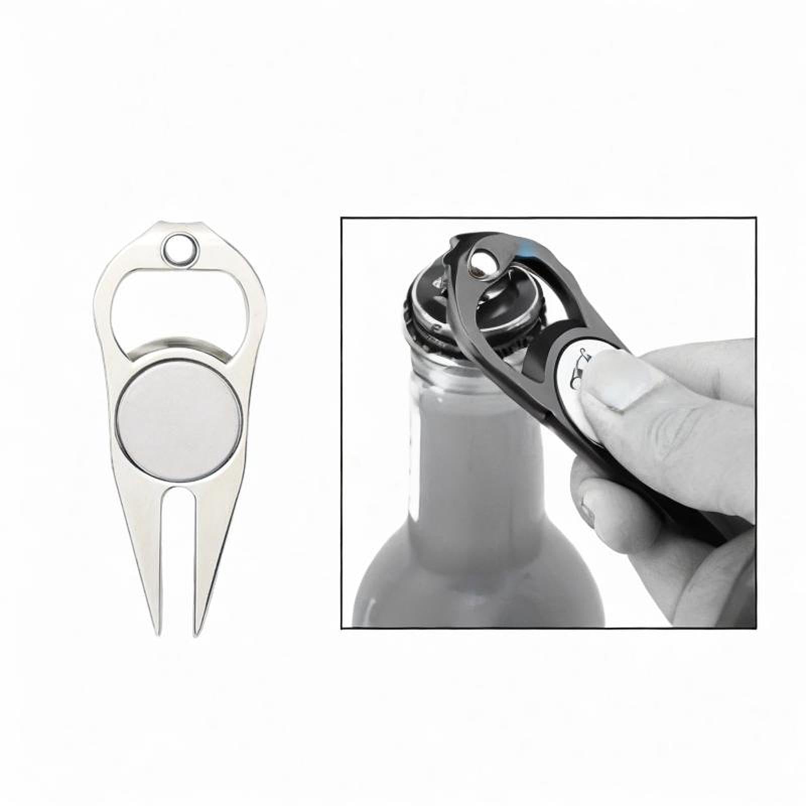 F Fityle Strumento di Riparazione per zolle da Golf in Lega di Zinco, Robusto apribottiglie e forchetta per Pitch