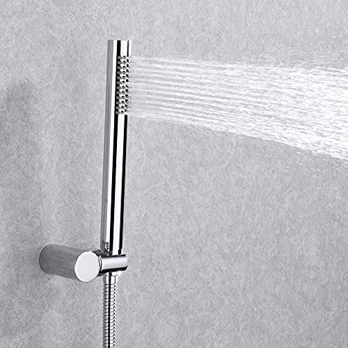 Image of SUMERAIN Bathroom Rain Shower System with 8 inch Rain Shower Head | Wall Mounted, Brass Hand Shower, Rough in Valve Included, Concealed Box Design, Easy to Maintain and Install