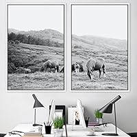 2 Piece Framed Canvas Wall Art Animals Canvas Prints Home Artwork Decoration for Living Room,Bedroom - 16