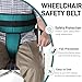 WEEOATAR Safety Belt Wheelchair Seatbelt Restraints Harness, Adjustable, Breathable and Easy to Use with Release Buckle, Wheelchair Accessories for Adults, Elderly and Dementia Patients (Green)