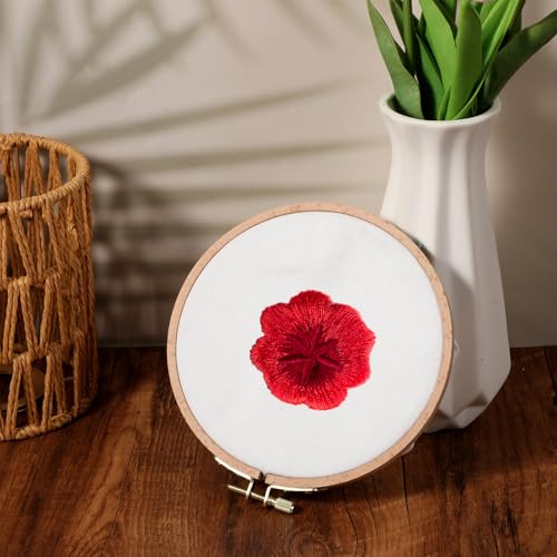 Image of 2 Pack 6 Inch 7 Inch Wooden Embroidery Hoops, Cross Stitch Hoops Ring, Circle Wooden Embroidery Frames Cross Stitch Supplies Beech for Art Craft Sewing, DIY Decoration