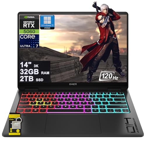 HP Omen Transcend 14 Gaming AI �m�[�g�p�\�R�� 14�C���` 3k OLED 120Hz (100% DCI-P3�AHDR 500nits) Intel 16�R�A Ultra 7 255H 32GB RAM 2TB SSD Ge