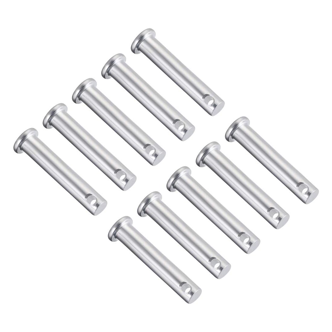 TA-VIGOR 8 x 40mm Clevis Pins Single Hole Zinc-Plated Steel Flat Head 10pc