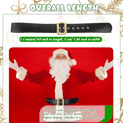 Boyiee Santa Claus Belt Pirate Belt Black with Gold Buckle for Adults Christmas Cosplay Party Costume Accessories2