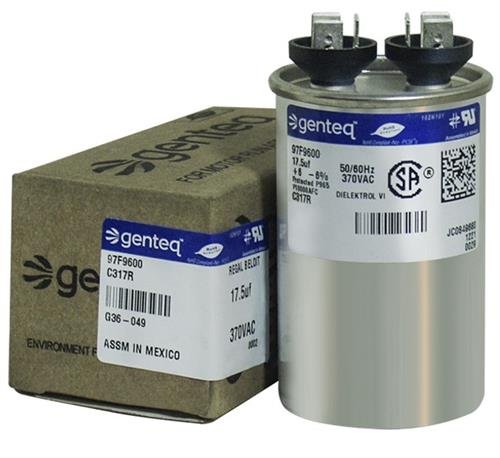 (2) Pack - GE Z97F9600-17.5 uf MFD 370 Volt VAC Genteq Replacement Round Run Capacitors