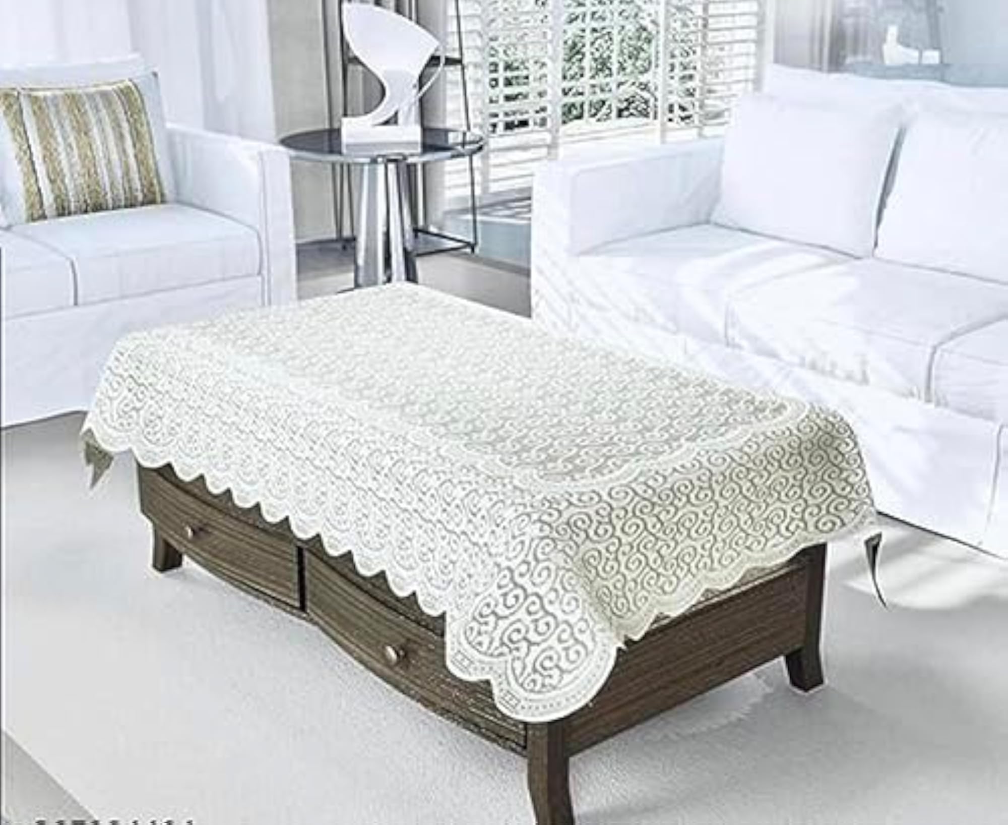 Luxurious Floral Design Poly Cotton Center Table Cover