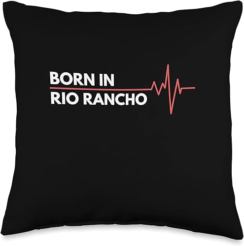 Made In Rio Rancho New Mexico Co. Inc. Made in Rio Rancho New Mexico City of Birth Birthplace - Almohada de 16 x 16 pulgadas, multicolor