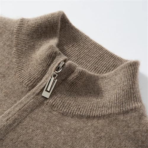 Cashmere Half Zip Neck Men Sweater Knit Soft Warm Long Sleeve Pullover2