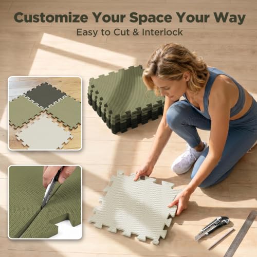Image of AIRHOP 54 PCS Gym Floor Mat, EVA Foam Puzzle Gym Mat, High-Density Interlocking Foam Floor Tiles for Home Gym, Play Workout Garage Kitchen Flooring 12.6 inchx12.6 inchx0.4 inch
