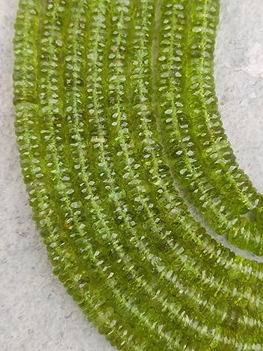 Péridot naturel en perles de 4mm facettées, matériel de fabrication pour bracelet et collier - 7