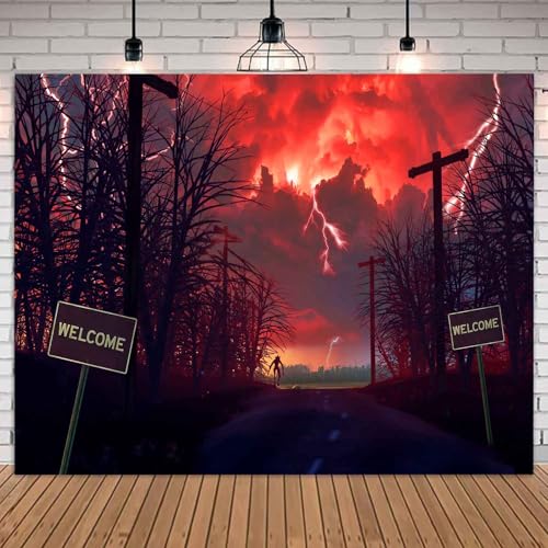 Fondo fotográfico 8x6 ft con diseño Halloween rojo miniatura 5