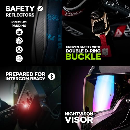 Image of HAX Full Face Motorcycle Helmet for Adult Men and Women, DOT & ECE 22.06 Certified - Powersports Advanced Ventilation Motocross Helmet for Motorbike Street Bike