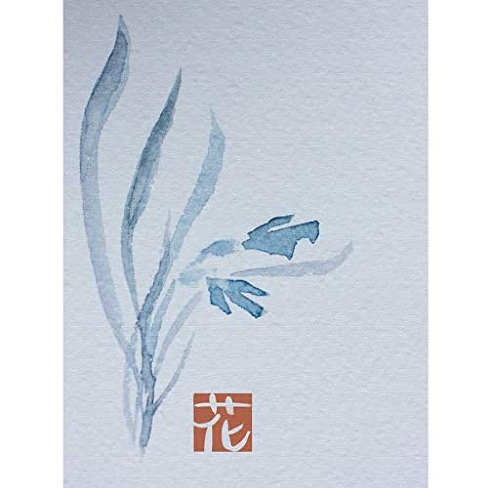 Wee Blue Coo Japanese Watercolour Flower Texture Unframed Art Print Poster Wall Decor 12x16 inch