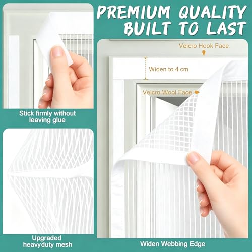 Moustiquaire pour portes avec fermeture automatique aimantée en blanc - 7