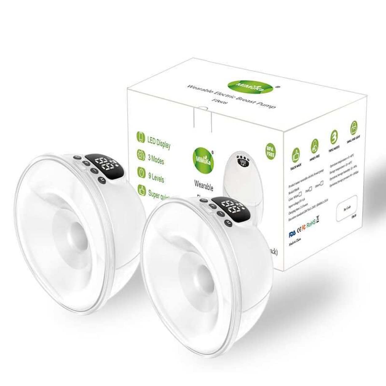 Hands Free Wearable Electric Breast Pump, Hospital Grade Suction, Easy Clean Silcone and Plastic, Completely Tubing Free