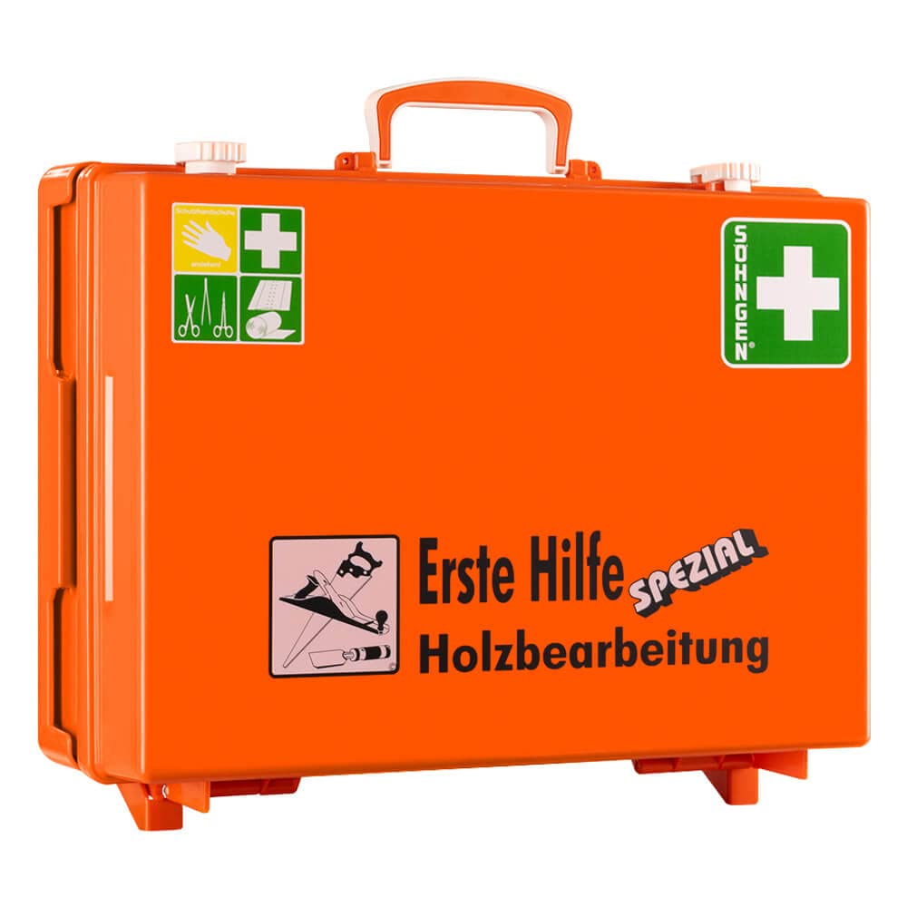 Erste-Hilfe-Koffer Holzbearbeitung aus Kunststoff Söhngen, Art.-Nr. 70478 | Verbandskasten | Notfallkoffer | Erste Hilfe Kasten