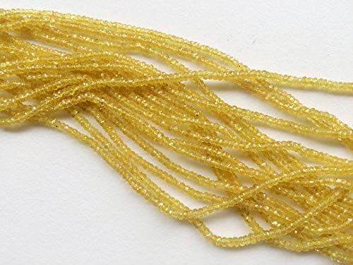 4 Inch Strand Natural Yellow Sapphire 2.5-3 mm Rondelle Faceted Beads - Jewelry - Yellow Sapphire Faceted Rondelle Beads