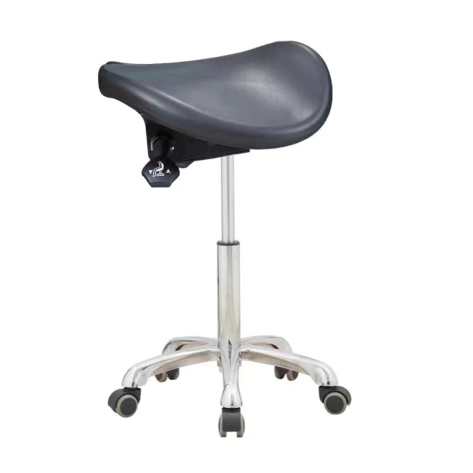 METTEOR Saddle Stool Dentist Stool with Back Support Ergonomic Saddle Chair Adjustable Salon Stool Dentist Chair Hydraulic Lifting (A2)