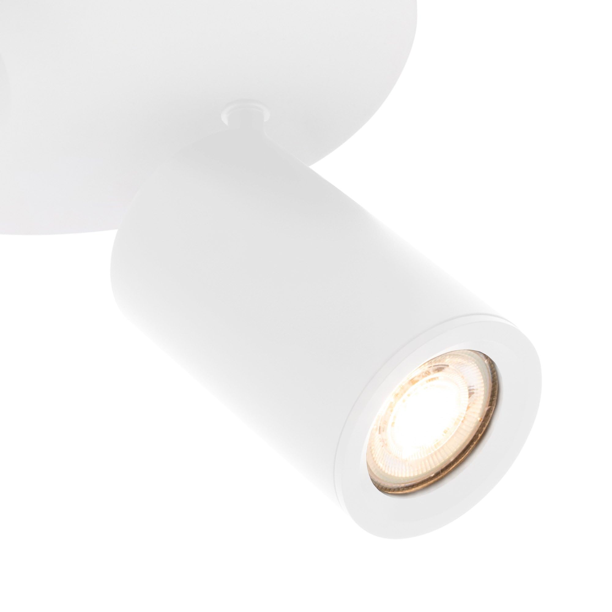 Ledvion Faretto LED Soffitto Bianco 3 luci Quadrato GU10 3W bianco neutro | Lampadina inclusa per corridoio soggiorno cucina camera e ambienti interni asciutti