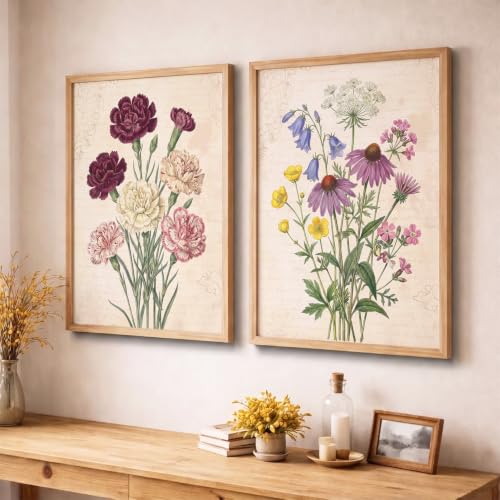 Image of YANVEER Botanical Wall Art Painting | Wall Frames For Home Decor Office Living Room | Poster With Frame Wall Decoration Painting | Premium Art Framed Wall Painting For Home Decor | Set of 2 (10X13 inch)