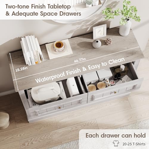 Vabches-Dresser-for-Bedroom-6-Drawer-Wide-Dresser-Organizers-Wood-Storage-Dresser-for-Closet-Farmhouse-Double-Chest-of-Drawer-TV-Stand-with-Gold-Handles-for-Living-Room-Hallway-Light-Rustic-Oak Vabches Dresser for Bedroom 6 Drawer Wide Dresser Organizers Wood Storage Dresser for Closet Farmhouse Double Chest of Drawer TV Stand with Gold Handles for Living Room Hallway Light Rustic Oak