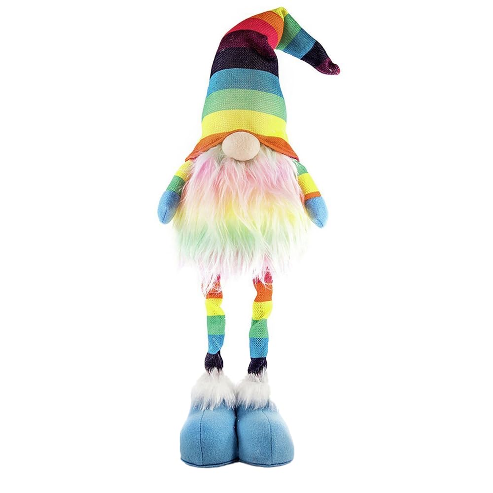 Premier Multicolor Accents Rainbow Standing Nordic Gnome Gonk Light Up Battery Operated Multicoloured 50Cm