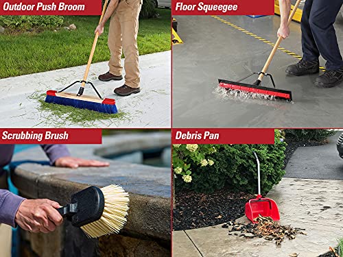 Harper 37518500 Heavy Duty Cleaning Set With Outdoor Push Broom, Floor Squeegee, Debris Pan And Handheld Scrubbing Brush #TOP6