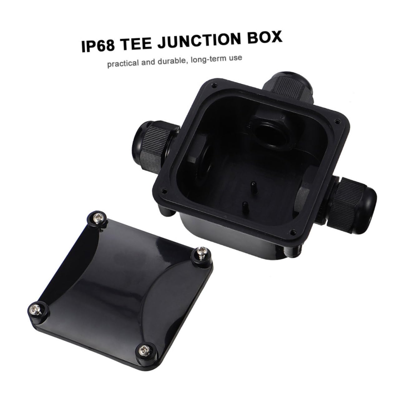 Alipis Caja De Conexiones Impermeable Multi Cajas Impermeables Para Exteriores Conectores Eléctricos De Alambre Impermeables Conector De Cable A Prueba De Agua Negro 2 Piezas X 4