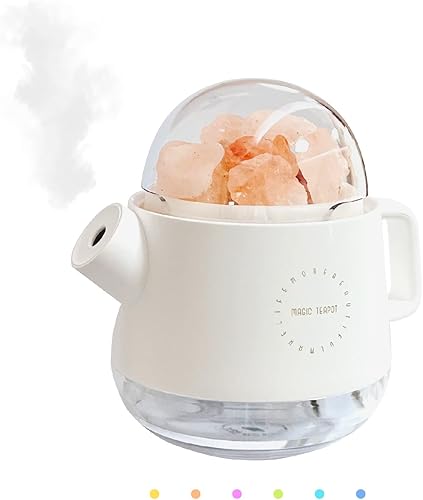 GKI - Humidificador de lámpara de sal 3 en 1, difusor de aromaterapia portátil de 12.2 fl oz, con lámpara nocturna de color para el hogar,
