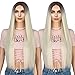 K'ryssma Ombre Platinum Blonde Wig with Dark Roots Natural Looking Synthetic Wig Fashion Silk Straight Long Blonde Wigs for Women