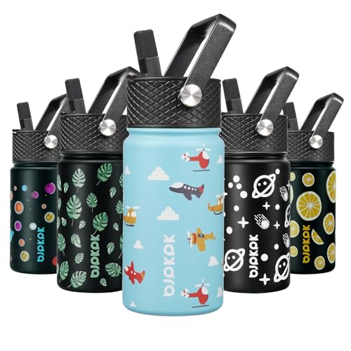 Image of BJPKPK Insulated Water Bottle, 15oz Stainless Steel with Straw Lid