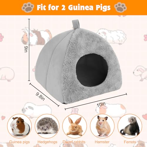 Image of BWOGUE Guinea Pig House Bed Cozy Hamster Cave Large Hideout for Dwarf Rabbits Hedgehog Bearded Dragon Winter Nest Hamster Cage Accessories