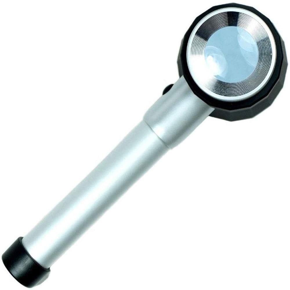 XDLEDMKIZ Handheld 10X Magnifier Loupe Optical Glass Magnifying Glass with Light Scale Magnifying Jewelry Loupe with Measure Scale beautiful scenery