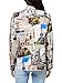 KARL LAGERFELD Paris Women's Blouse, Soft White/Cartouche Multi, X-Large