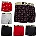 True Religion Mens Boxer Briefs Cotton Stretch Underwear for Men Pack of 6 Red/Black