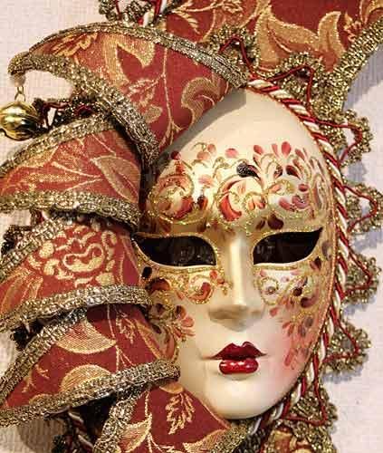 ベネチアンマスク　イタリア陶器製　壁掛け ベネチアンマスク 仮面 壁掛け 陶器製 イタリア製 - メルカリ