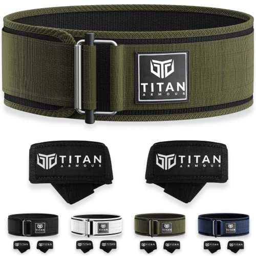 Titan Armour® Premium Self-Locking Weight Lifting Belt, Military Green, Medium