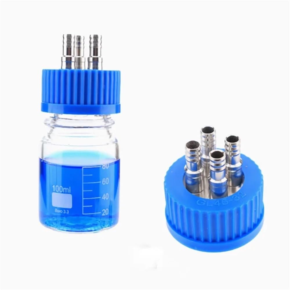 Cristalería de Laboratorio Botella de fase móvil GL45, tapa de acero inoxidable de plástico, tapa de botella de reactivo de dos vías, doble vía, tres vías y cuatro vías.(L)