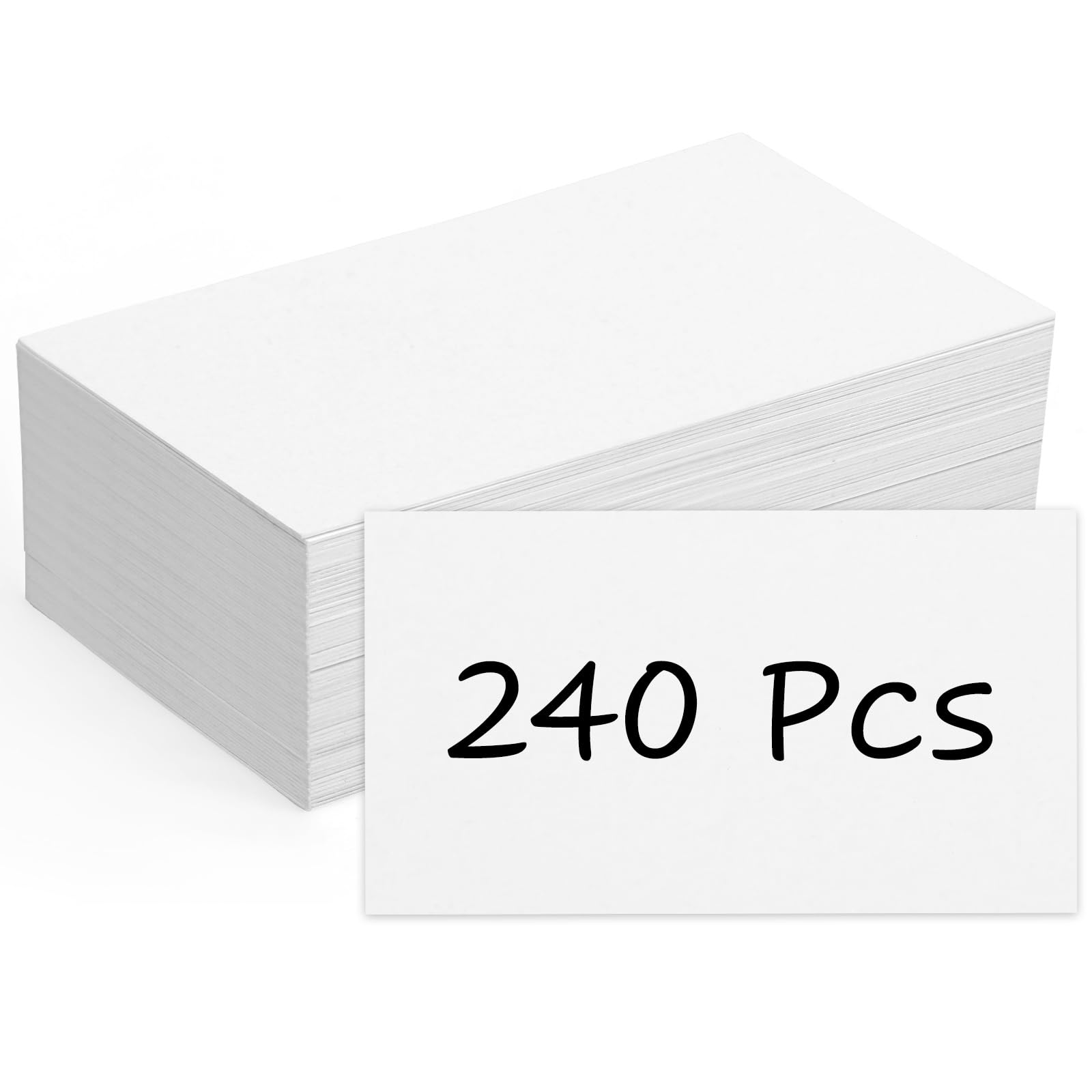 240 Pcs Blank Business Cards, 2x3.5in Small Index Cards, 350GSM Thick White Blank Note Cards Flash Cards Blank for Business Learning Study DIY Memory Note Gift Tags