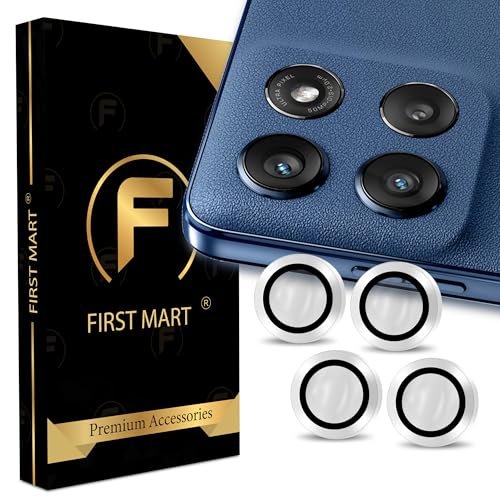 Image of FIRST MART Camera Lens Protectors for Motorola Edge 60 Stylus (6.7 Inches) Tough HD Individual Aluminum Alloy Lens Ring Cover, Scratch Resistant, Thin Lens Protection| Silver, 1 Pack