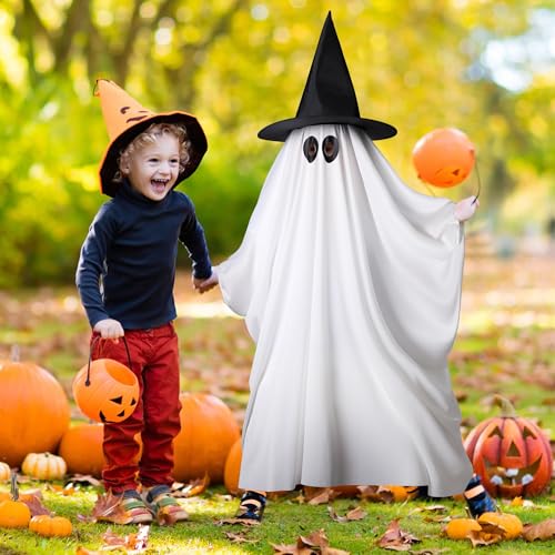 Disfraz Fantasma Blanco con Sombrero de Bruja para Halloween miniatura 7